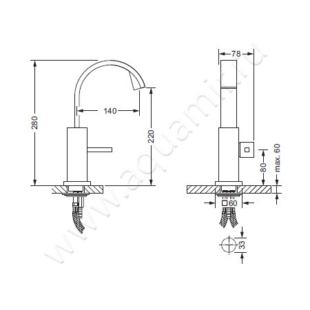 Смеситель для раковины Joerger Empire Royal 627.10.334.011 размеры