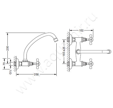 Смеситель для раковины Joerger 1909 629.20.650.000 размеры
