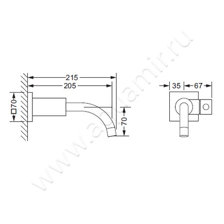 Смеситель для раковины Joerger Charleston Square 634.10.360.011 размеры