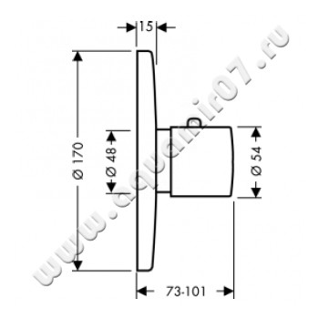 Встраиваемый смеситель для душа с термостатом Hansgrohe Ecostat S, СМ 15711000 размеры
