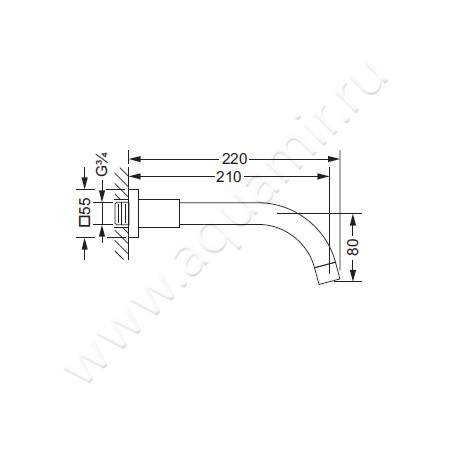 Излив для ванны Joerger Charleston Square 634.11.100.000 размеры