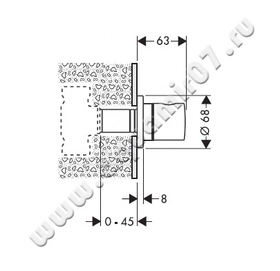 Вентиль Hansgrohe Universal 15972000 размеры