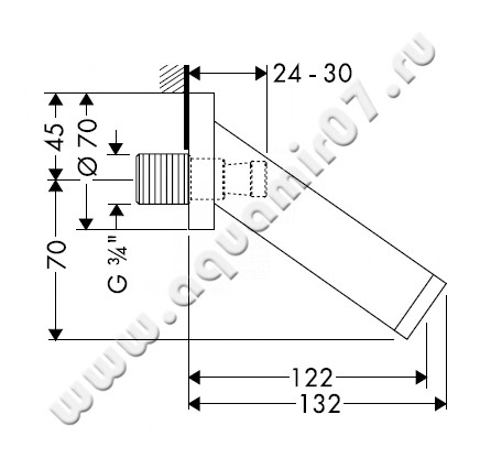 Излив для ванны Hansgrohe Axor Starck 10410000 размеры