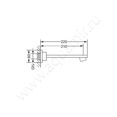 Излив для ванны Joerger Plateau 630.11.100.066 размеры