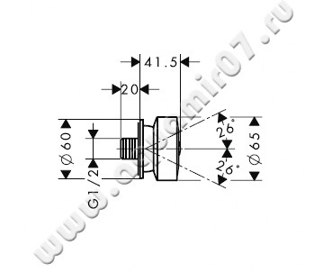 Душевая форсунка Hansgrohe Axor ShowerCollection 28464000 размеры