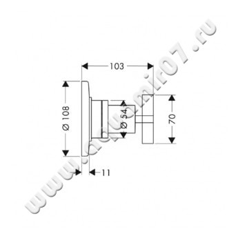 Переключатель Hansgrohe Axor Citterio 39925000 размеры