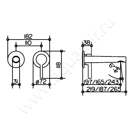 Смеситель для раковины Keuco Edition 400 51516010201 размеры