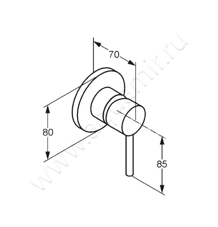 Встраиваемый смеситель для душа Kludi BOZZ 389250576 размеры