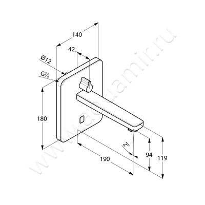 Смеситель для раковины Kludi ZENTA 3850005 размеры
