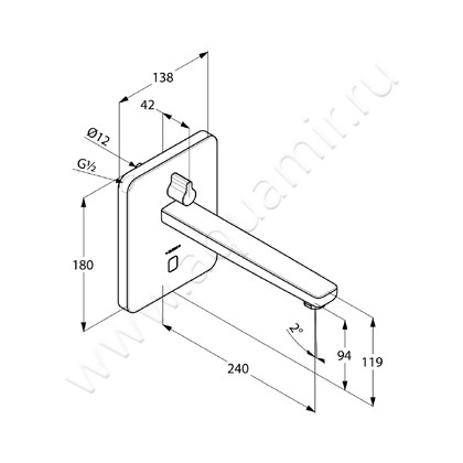 Смеситель для раковины Kludi ZENTA 3840005 размеры