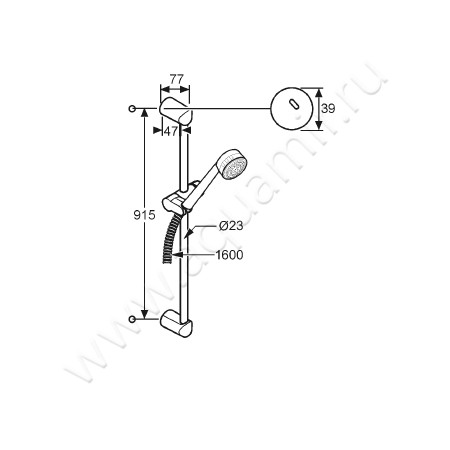 Душевой гарнитур Kludi ZENTA 6084091-00 размеры