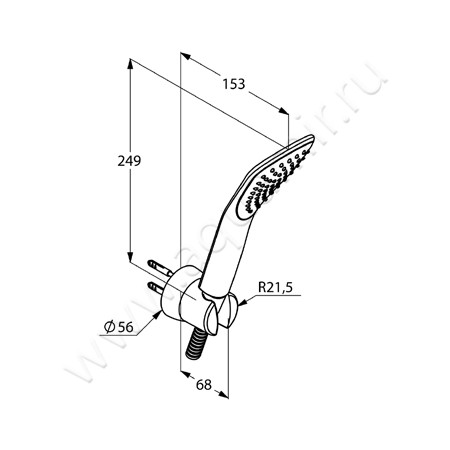 Душевой гарнитур Kludi FIZZ 6765005-00 размеры