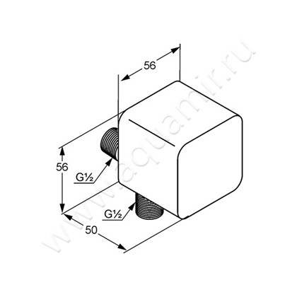 Шланговое подсоединение Kludi A-QA 6554005-00 размеры