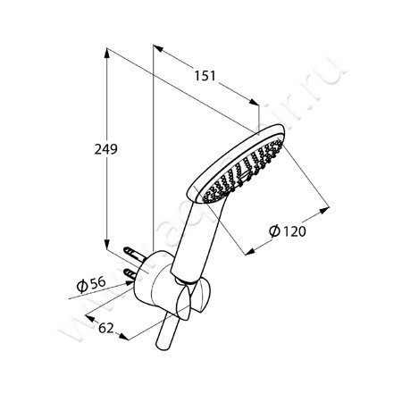 Душевой гарнитур Kludi FRESHLINE 6785005-00 размеры