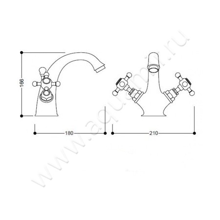 Смеситель для раковины Kerasan Retro 738993 размеры