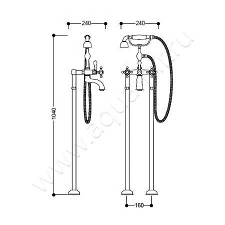 Колонны напольные Kerasan Retro 739593 размеры