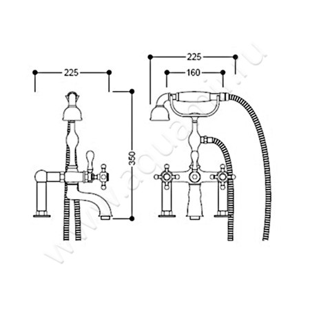 Полуколонны Kerasan Retro 739693 размеры