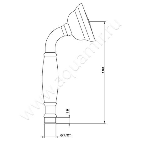 Душевая лейка Nicolazzi Doccia Collection C7104BZ размеры