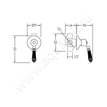 Переключающий вентиль Devon & Devon Black Diamond BLD77OT размеры