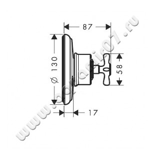 Переключатель Hansgrohe Axor Montreux 16830000 размеры