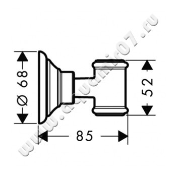 Держатель ручного душа Hansgrohe Axor Montreux 16325000 размеры