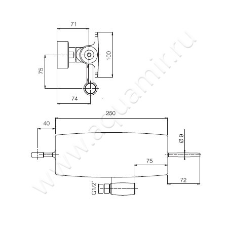 Смеситель для душа Carlo Frattini De soto F3655/1CR размеры