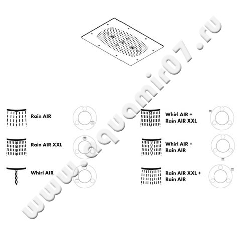 Верхний душ с подсветкой Hansgrohe Raindance 28418000 размеры