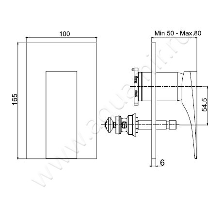 Встраиваемый смеситель для ванны Carlo Frattini Zeta F3969X2CR размеры
