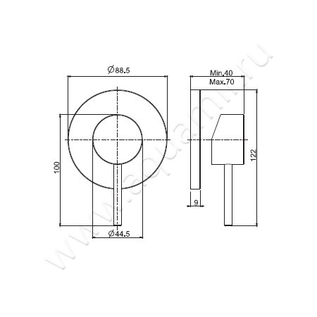 Встраиваемый смеситель для душа Carlo Frattini Spillo Up F3033/1BS размеры