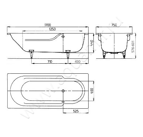 Ванна стальная Kaldewei Rondo 221500010001 размеры