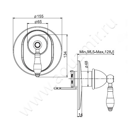 Встраиваемый смеситель для душа Carlo Frattini Herend F5409X1RA размеры