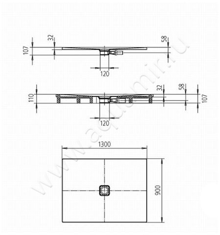 Стальной душевой поддон Kaldewei Conoflat 466200010001 размеры