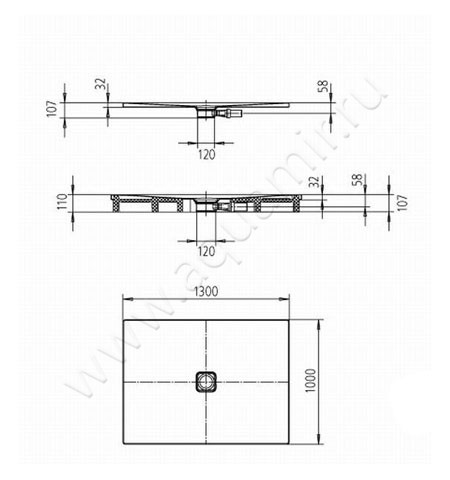 Стальной душевой поддон Kaldewei Conoflat 466300010001 размеры
