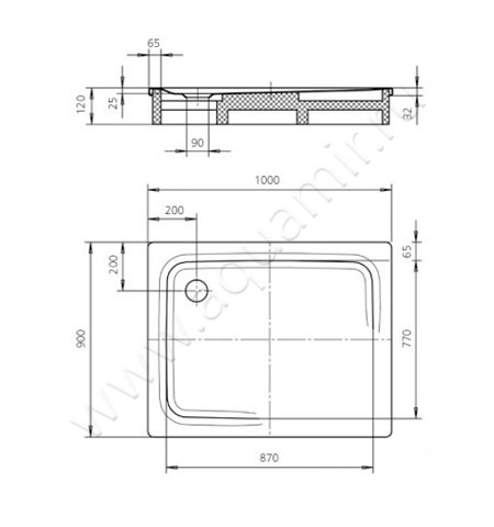 Стальной душевой поддон Kaldewei SuperPlan 430400010001 размеры