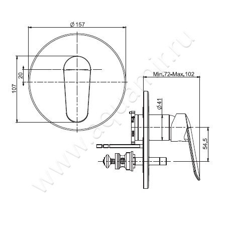 Встраиваемый смеситель для ванны Carlo Frattini Spot F3009X2CR размеры