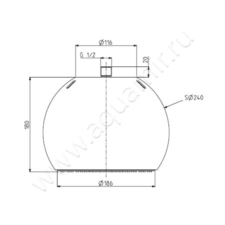 Верхний душ Carlo Frattini Sfera F2340/1CRN размеры