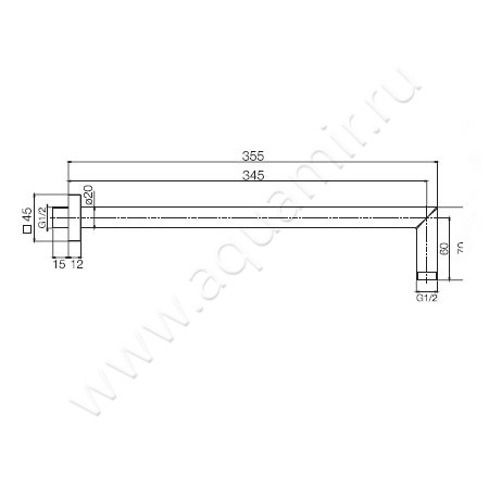 Кронштейн для верхнего душа Carlo Frattini Wellness F2538SN размеры