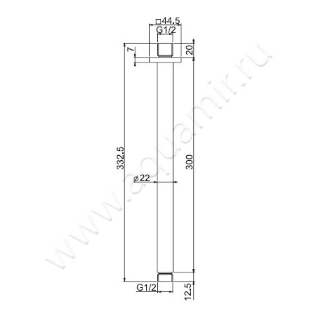 Кронштейн для верхнего душа Carlo Frattini Wellness F2587BS размеры