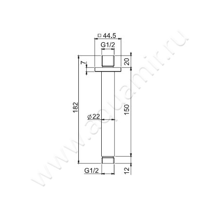 Кронштейн для верхнего душа Carlo Frattini Wellness F2585BR размеры