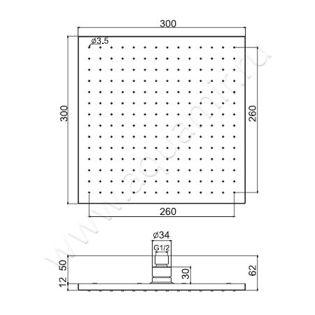 Верхний душ Carlo Frattini Wellness F2216/2SN размеры