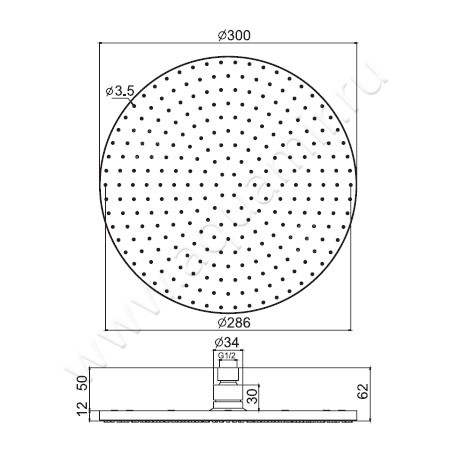 Верхний душ Carlo Frattini Wellness F2224/2CR размеры