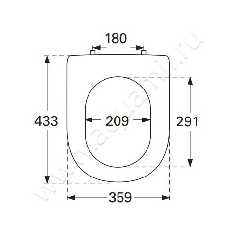 Крышка-сиденье Villeroy & Boch Subway 2.0 9M68Q1R2 размеры