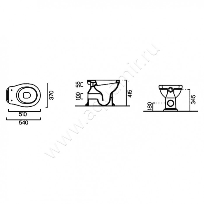 Унитаз приставной GSI Classic 871111 размеры