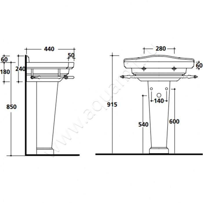 Раковина подвесная Galassia Ethos 8432M размеры