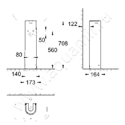 Пьедестал для раковины Grohe Bau Ceramic 39425000 размеры