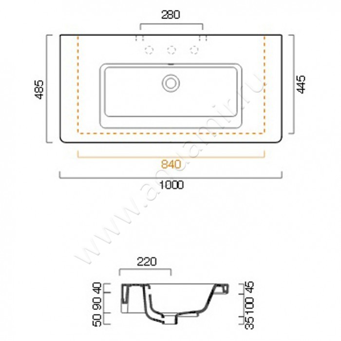 Раковина подвесная Catalano New Light 1100LI00 размеры
