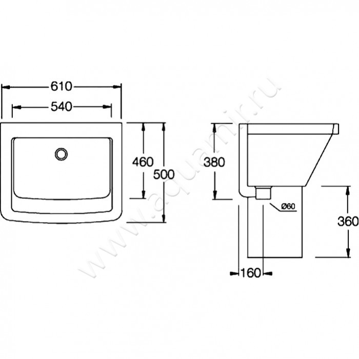 Раковина чаша Hatria Complementi Y1VD размеры
