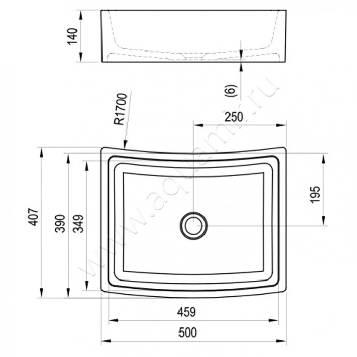 Раковина-чаша накладная Ravak Formy XJM01250000 размеры