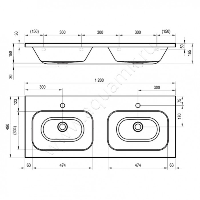 Раковина подвесная Ravak Chrome XJG01212000 размеры