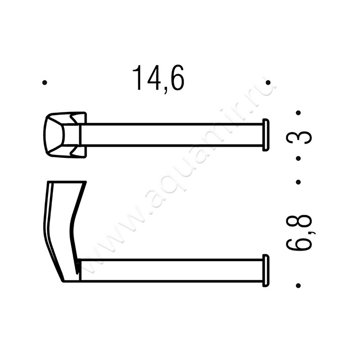 Бумагодержатель Colombo Road B8008.0CR размеры